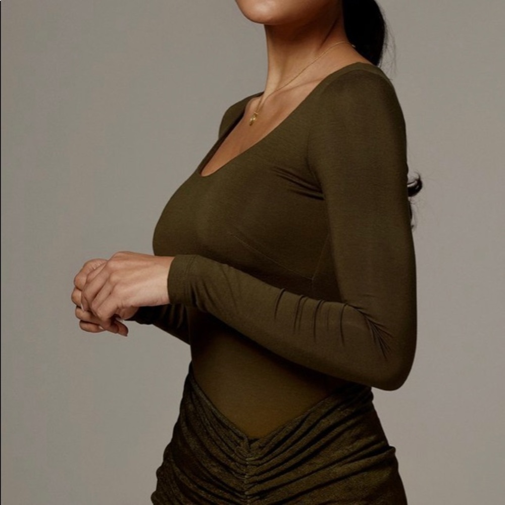 Long-sleeved Olive Shirt Jluxlabel (RUNS SMALL)